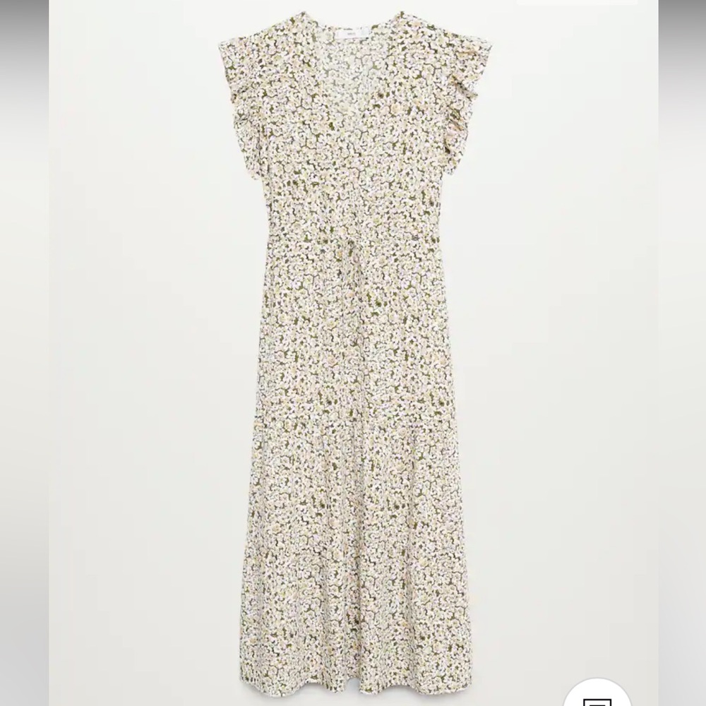 Mango ruffled sleeve dress, size US 8